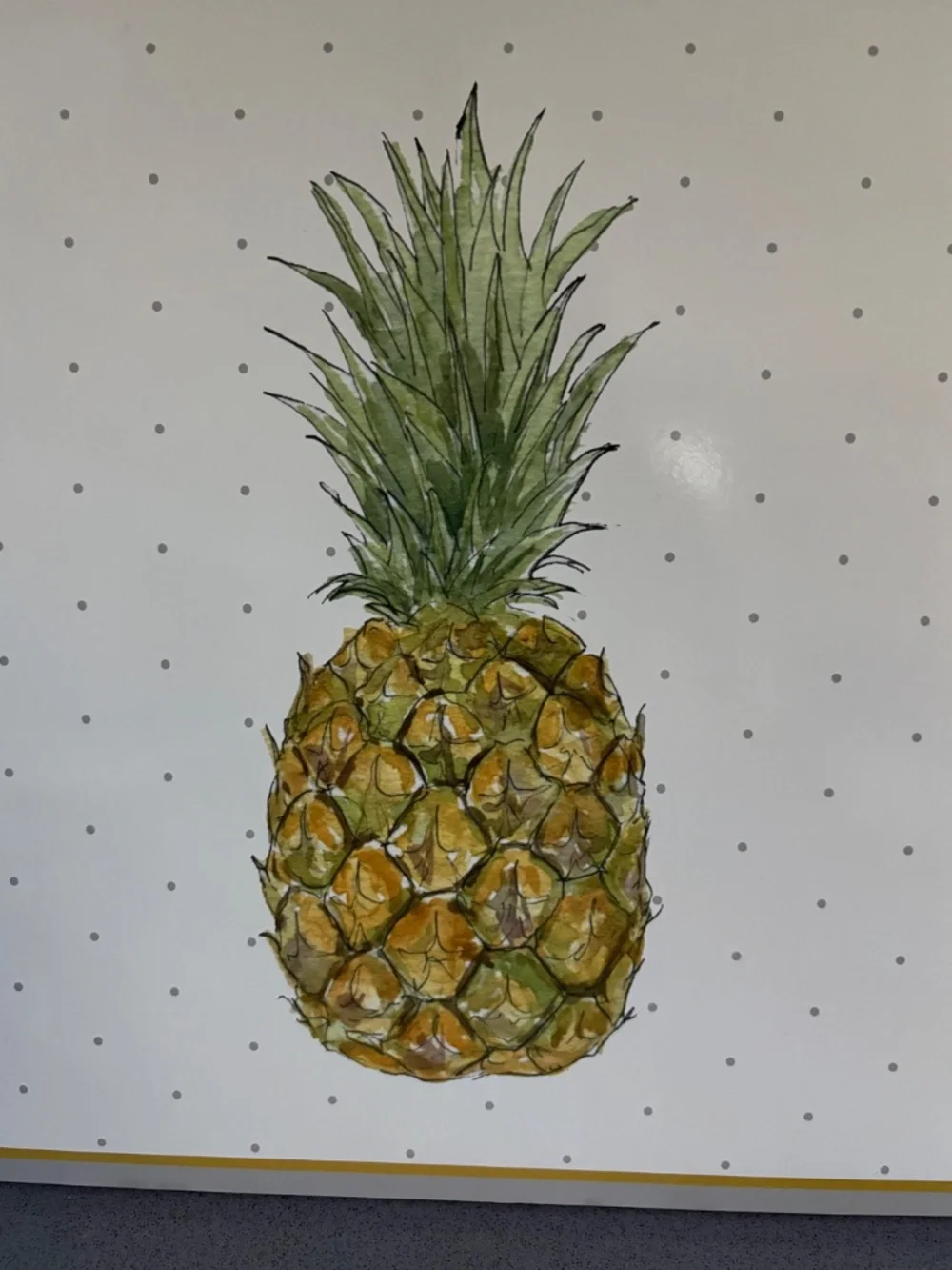 Cork Placemats Pineapple Set of 6 White Gray Gold